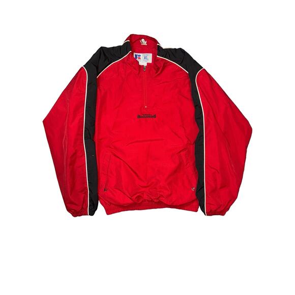Russell Athletic Tampa Bay Buccaneers Windbreaker Jacket Men’s XL Half zip Red - Picture 1 of 7